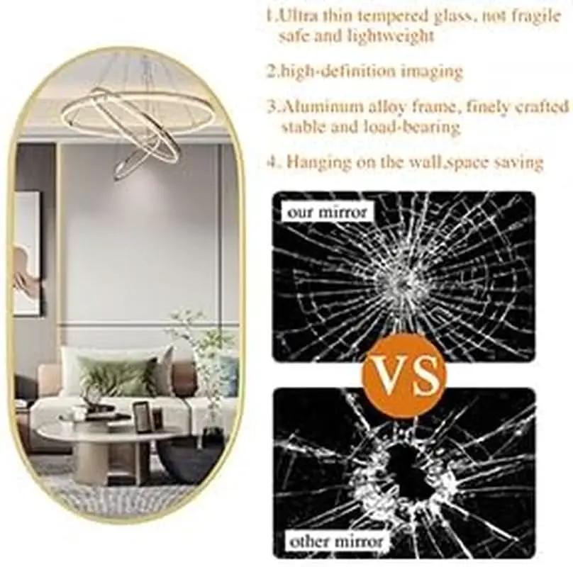 Gold Oval Bathroom Mirror 20x28 Wall Decor Mirror Style from PriceLows™