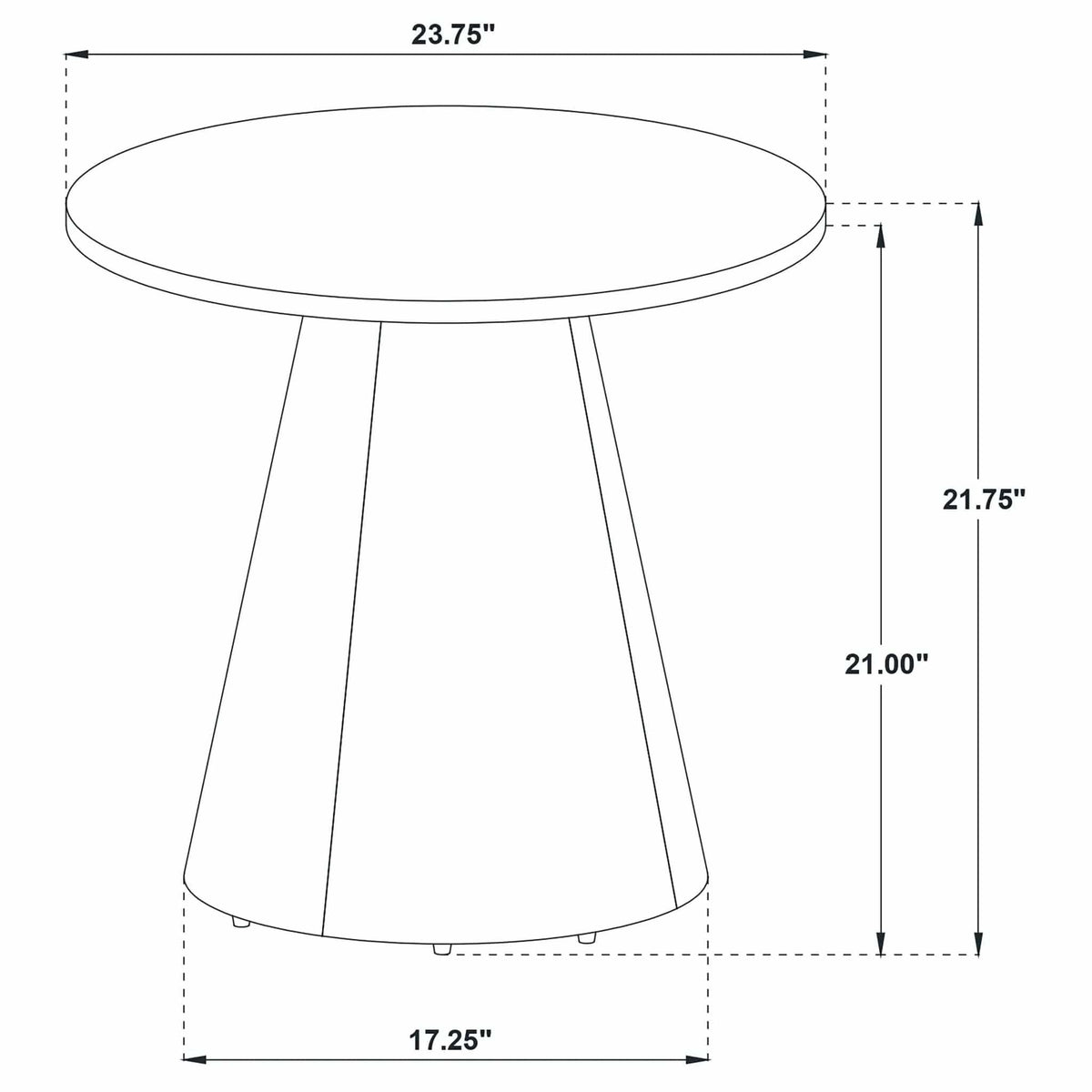 Franklin Round Wood Pedestal Side End Table | 23.5 x 23.5 x 21.75 in | Engineered Wood & Veneer | Dark Brown