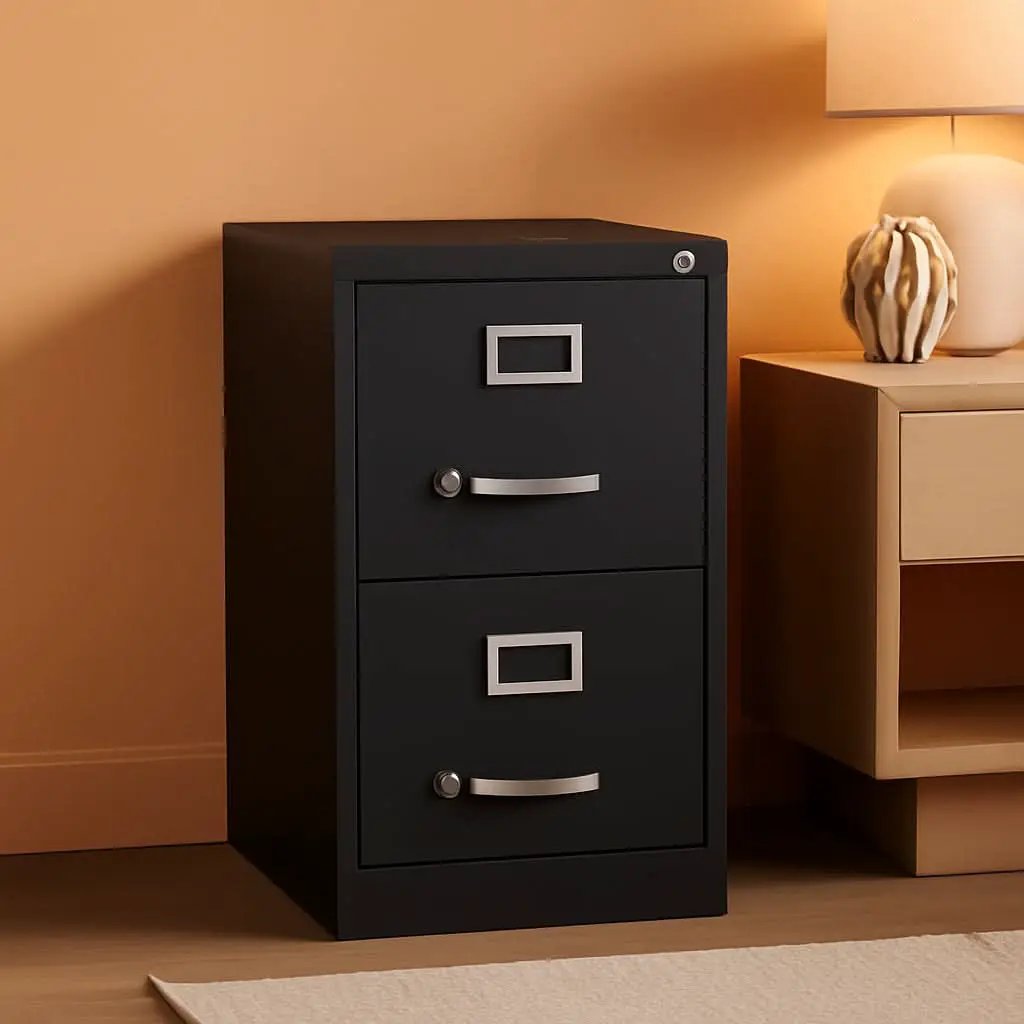 28.38 Inch Vertical Filing Cabinet Lockable Metal For Home Office Use Pre Assembled Letter Size Compatible from PriceLows™