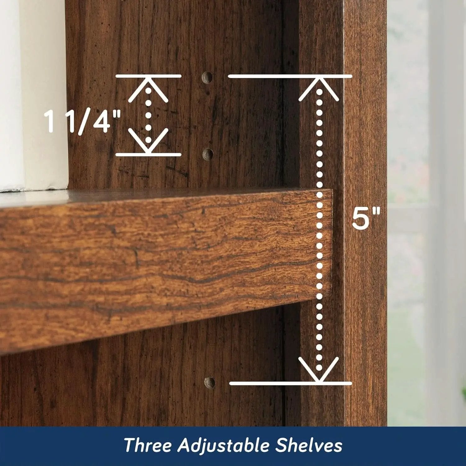 Washington Cherry 5 Shelf Bookcase With Adjustable Shelves from PriceLows™