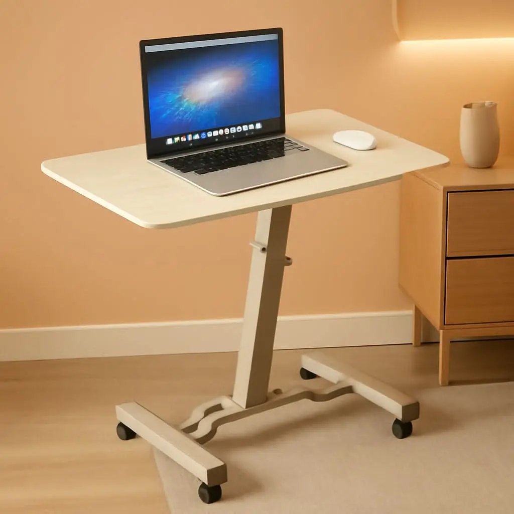 Height Adjustable Laptop Desk Cart, 28 To 33 Inch, Maple from PriceLows™