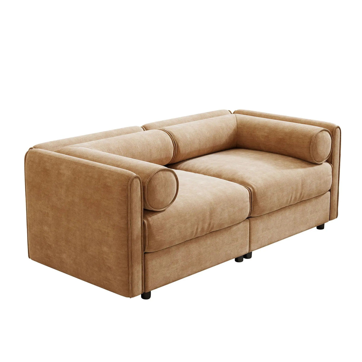 Stylish Sofa With Storage Seat And Cylindrical Backrest | Stationary Sofa | Living Room Furniture | Living Room