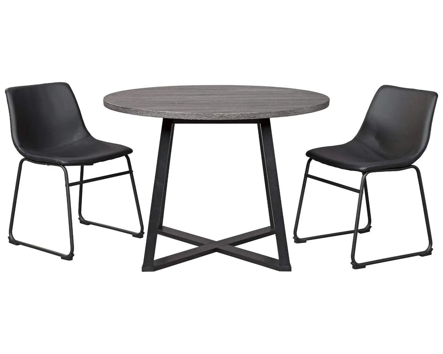 Centiar Mid Century Round Dining Table Gray Metal Legs from PriceLows™