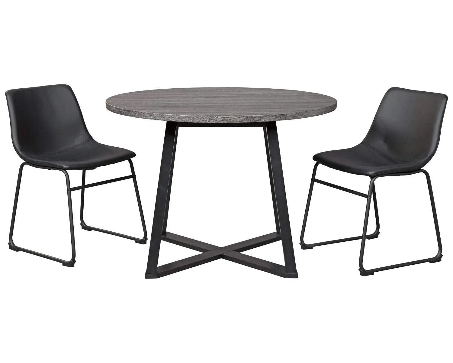 Centiar Mid Century Round Dining Table Gray Metal Legs from PriceLows™