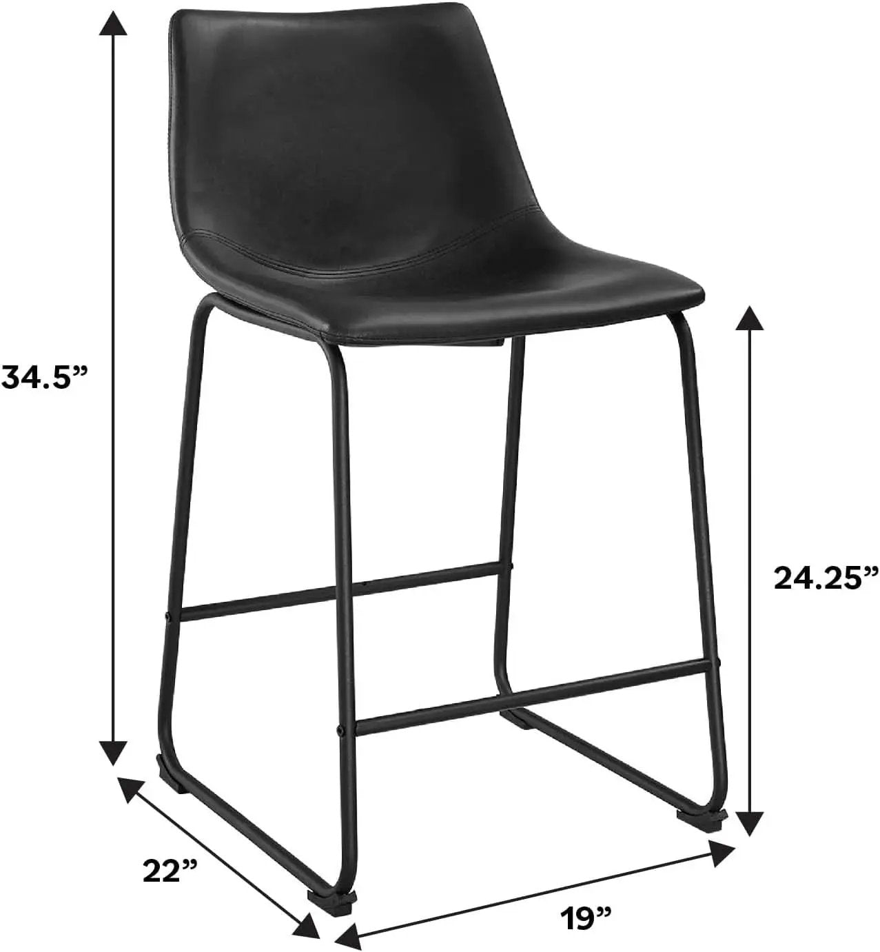 Set Of 2 Faux Leather Counter Height Stools For Kitchen from PriceLows™