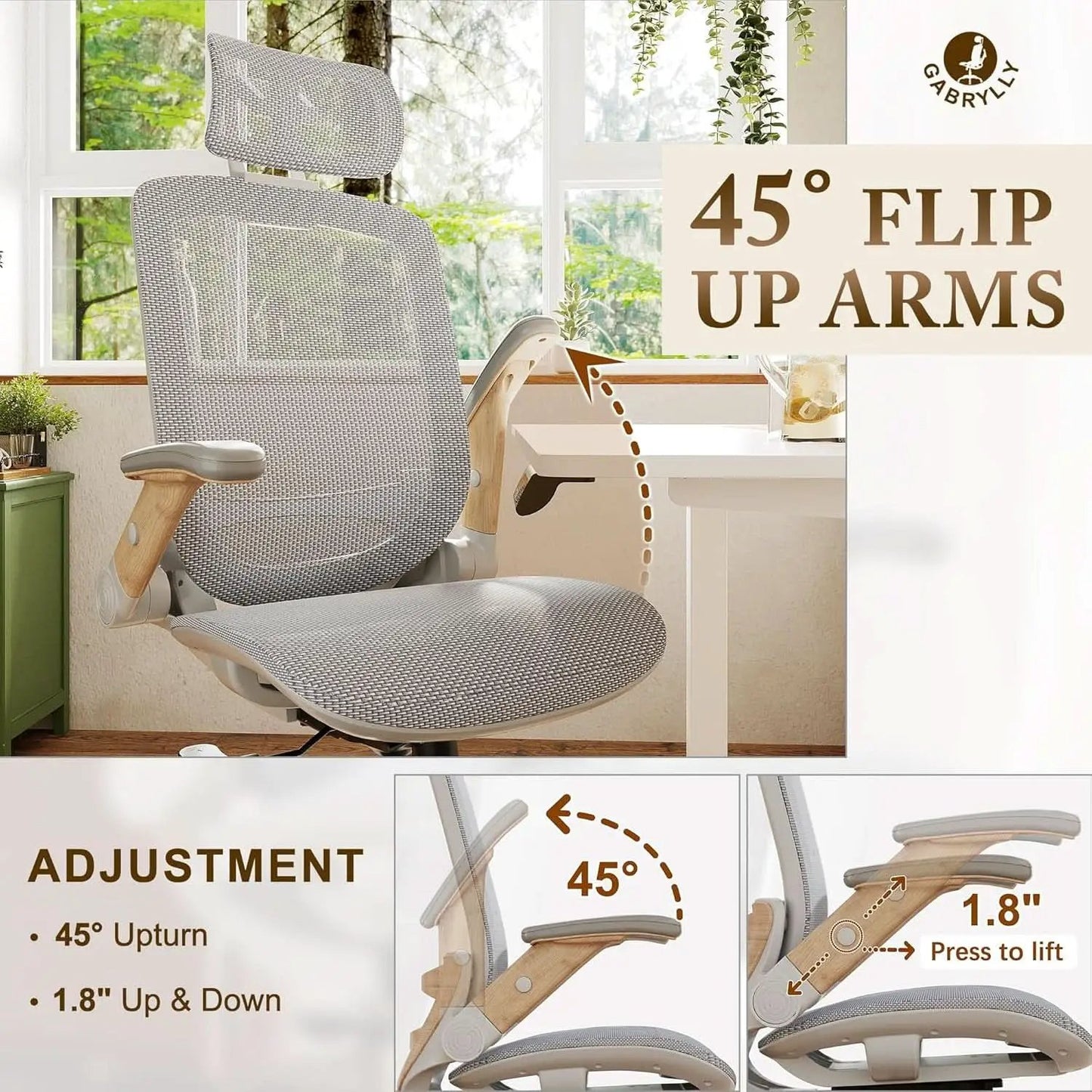 White Mesh Ergonomic Office Chair With Headrest Tilt 400Lbs from PriceLows™