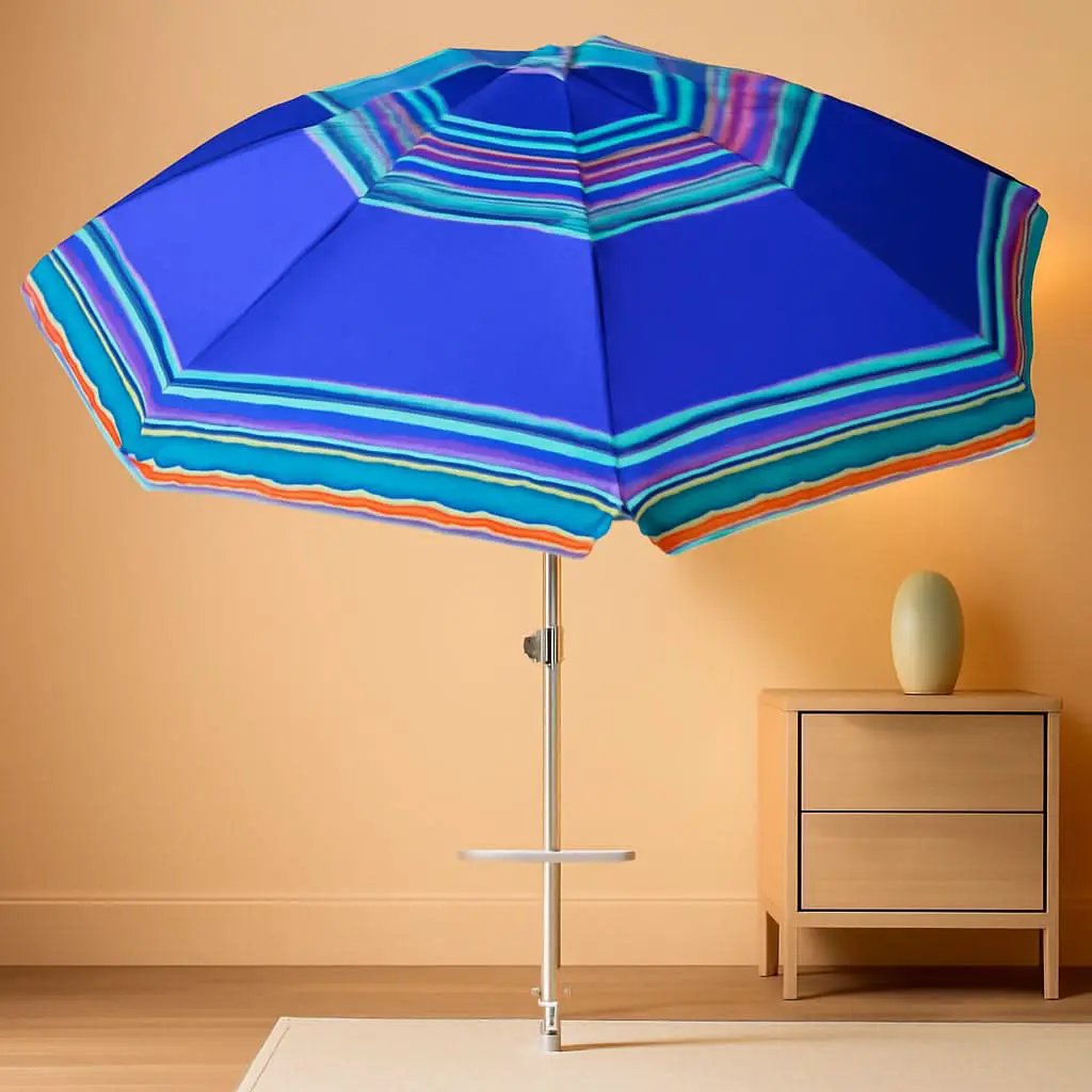 7Ft Heavy Duty Beach Umbrella UV 50 With Sand Anchor Tilt from PriceLows™