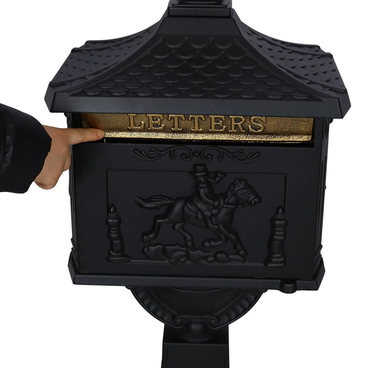 Cast Aluminum Mailbox | 45.5 Inch Height | Spacious Interior | Postal Box Design