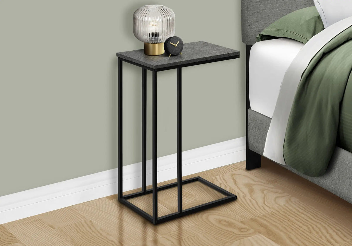 C-Shaped End Table | Space-Saving Design | Sleek Surface | Contemporary Style