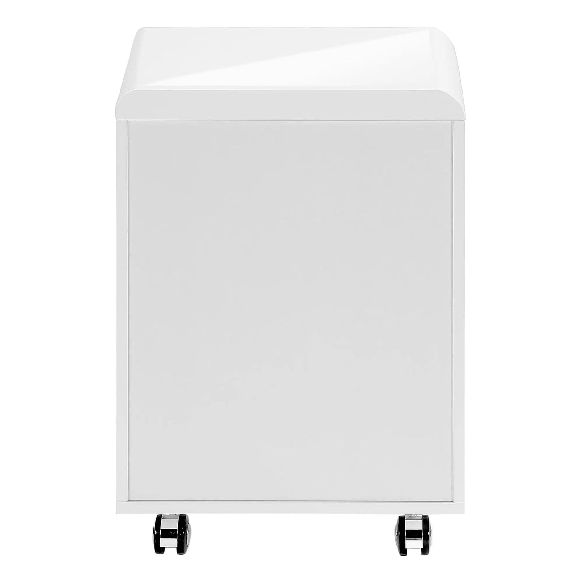Glossy White File Cabinet | Rolling Mobile | Printer Stand | Inset Drawer Handles