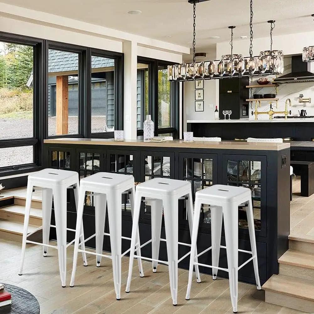 30 Inch Stacking Metal Bar Stool Indoor Outdoor Use from PriceLows™