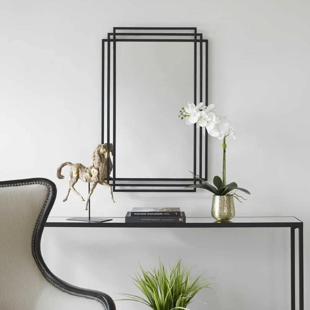 Amherst Matte Black Iron Mirror 36.5 Tall 23.75 Wide from PriceLows™