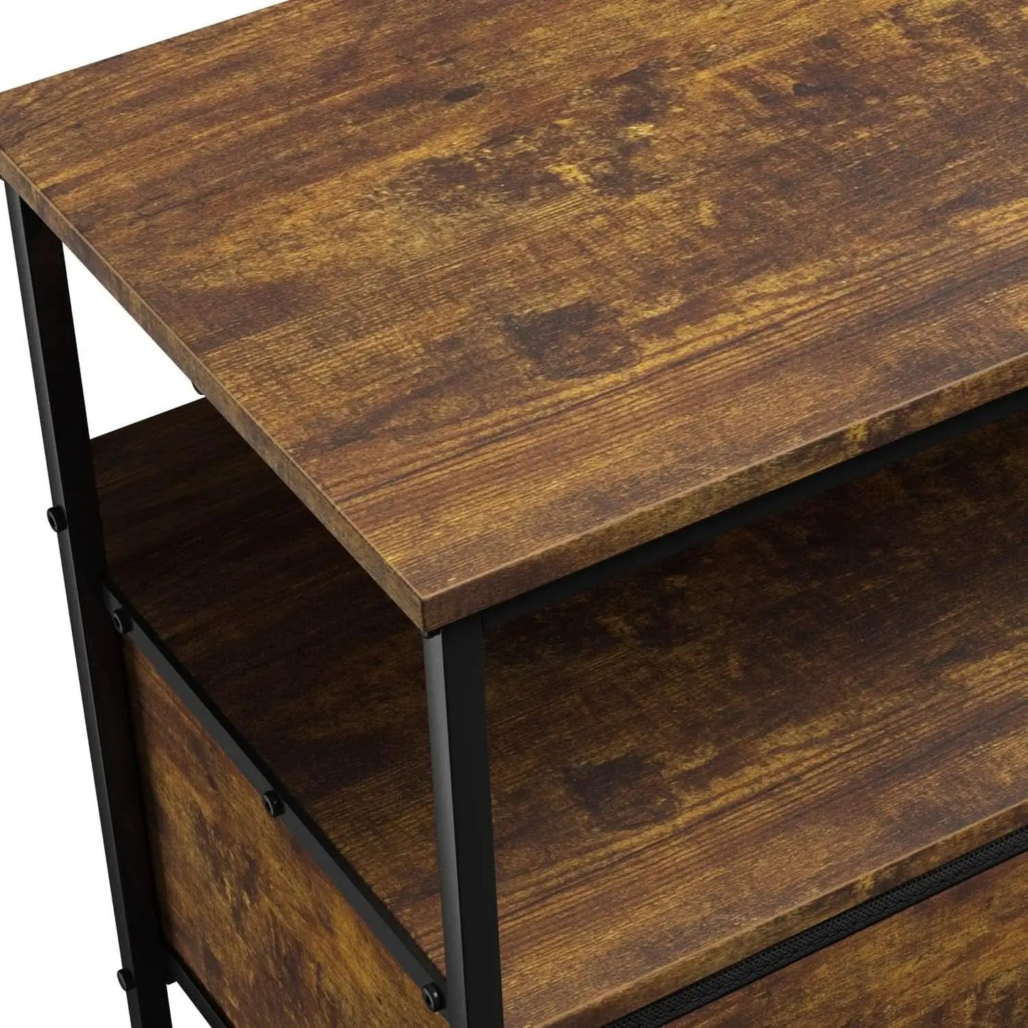 2 Drawer TV Stand Chest For Living Room With Open Shelf And Fabric Drawers For Media Storage from PriceLows™