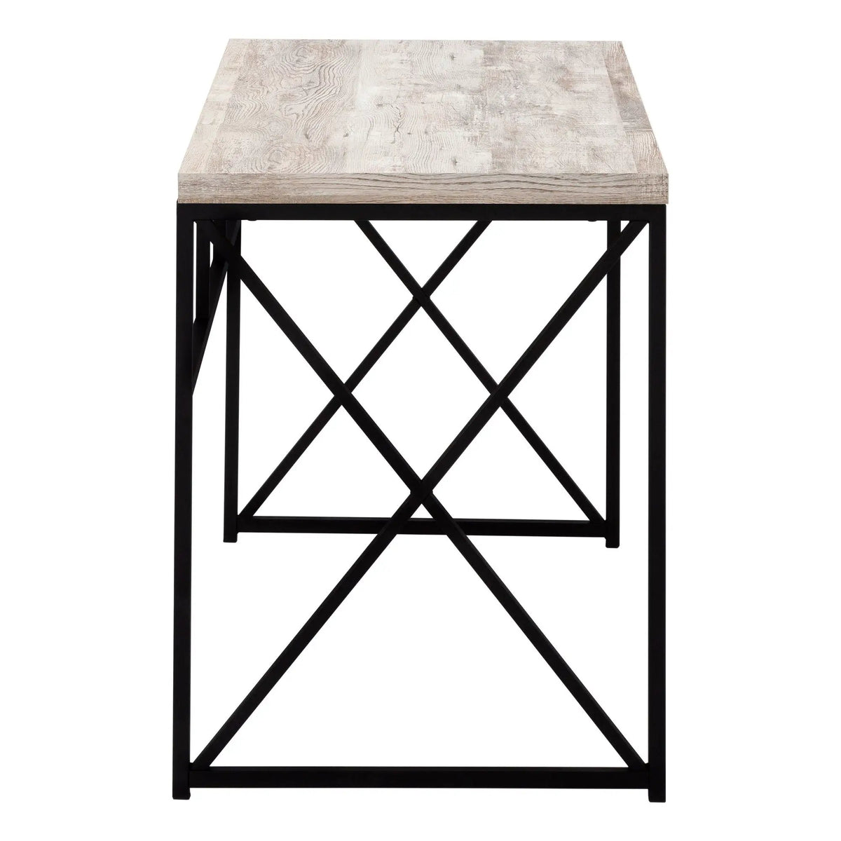 Glossy Computer Desk | 47.25 Inch Width | X-Design Metal Base | Easy-Clean Glossy Surface