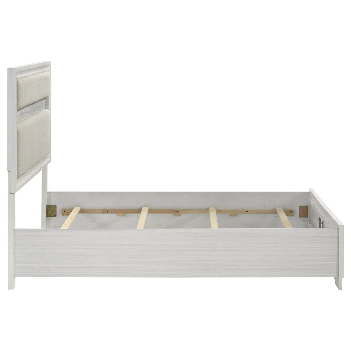 Miranda 54-inch Upholstered Queen Panel Bed | 63.5 x 83.75 x 53.75 in | Fabric | White