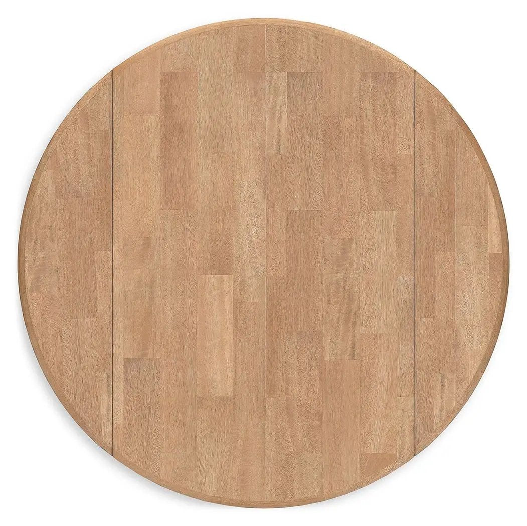Gesthaven Round Drop Leaf Dining Table | 42 Inch Diameter | Casual Relaxed Style | Natural Wood Tone