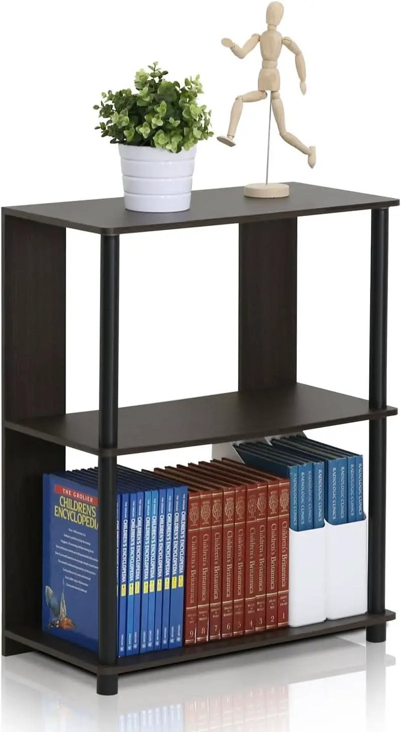 Jaya 3 Tier Walnut Bookcase Display Rack for Living Room from PriceLows™