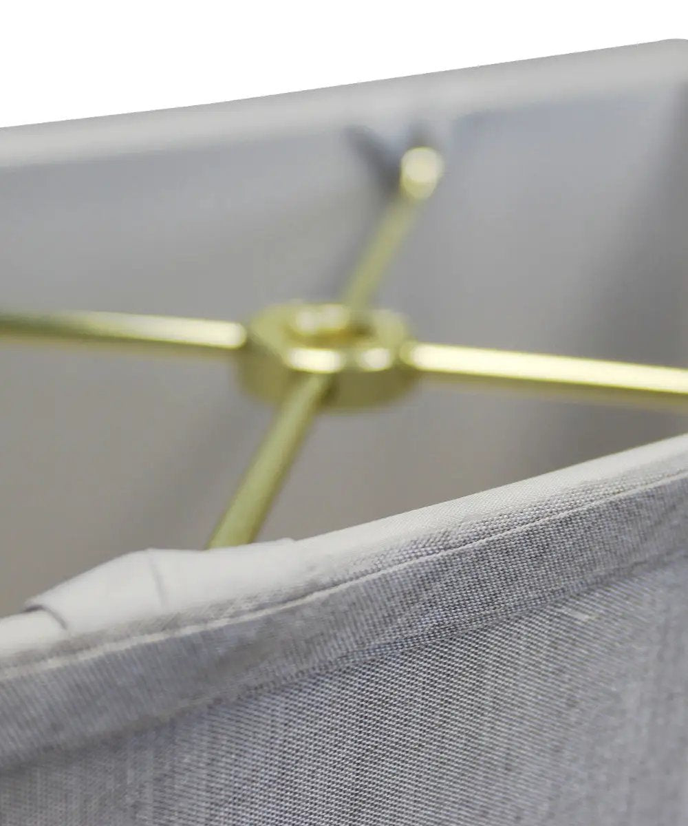 Rectangular Drum Lampshade | Premium Linen Fabric | Bavarian Gray | 7x9 Inches