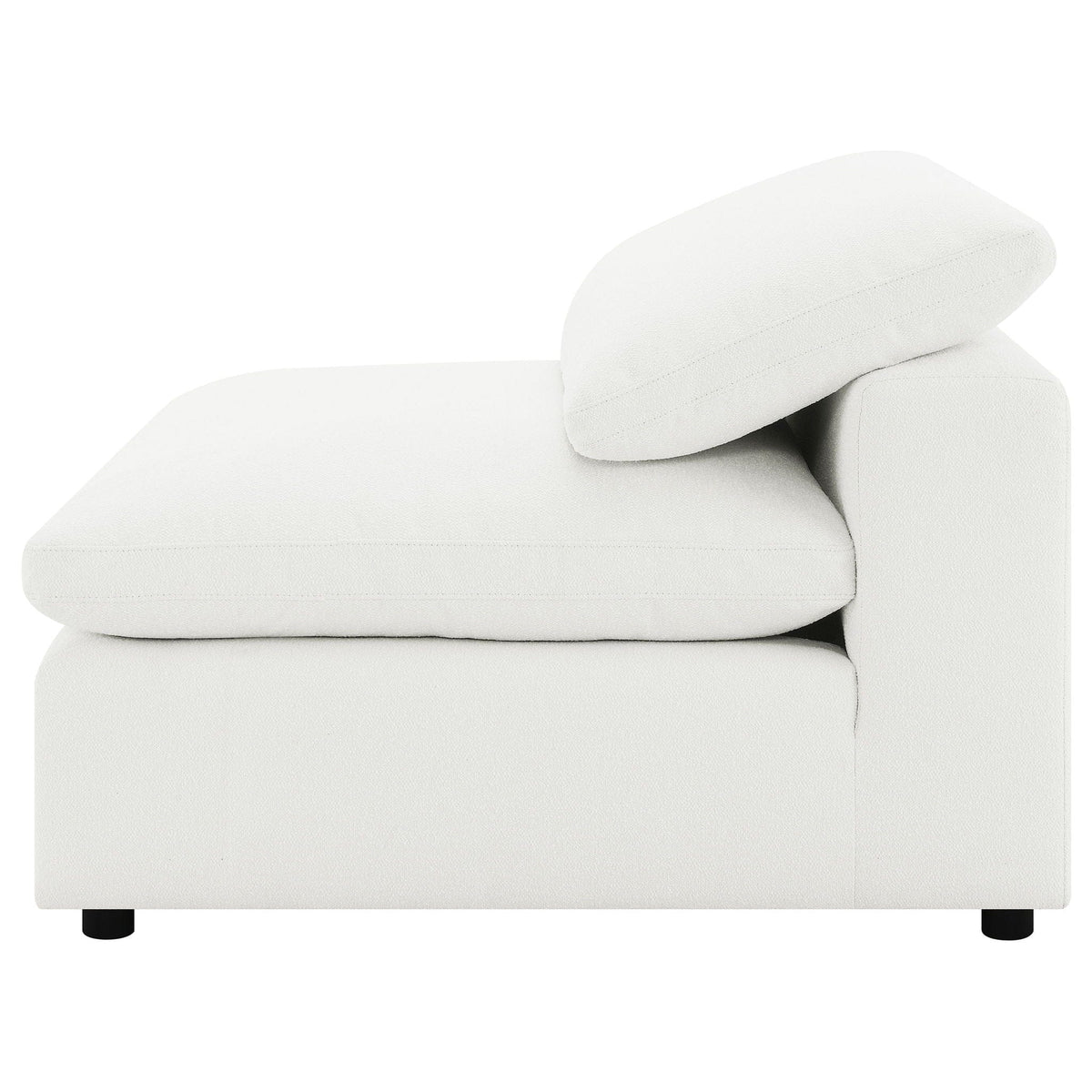 Raleigh Boucle Upholstered Armless Chair | 43.5 x 45 x 33 in | Boucle | Ivory