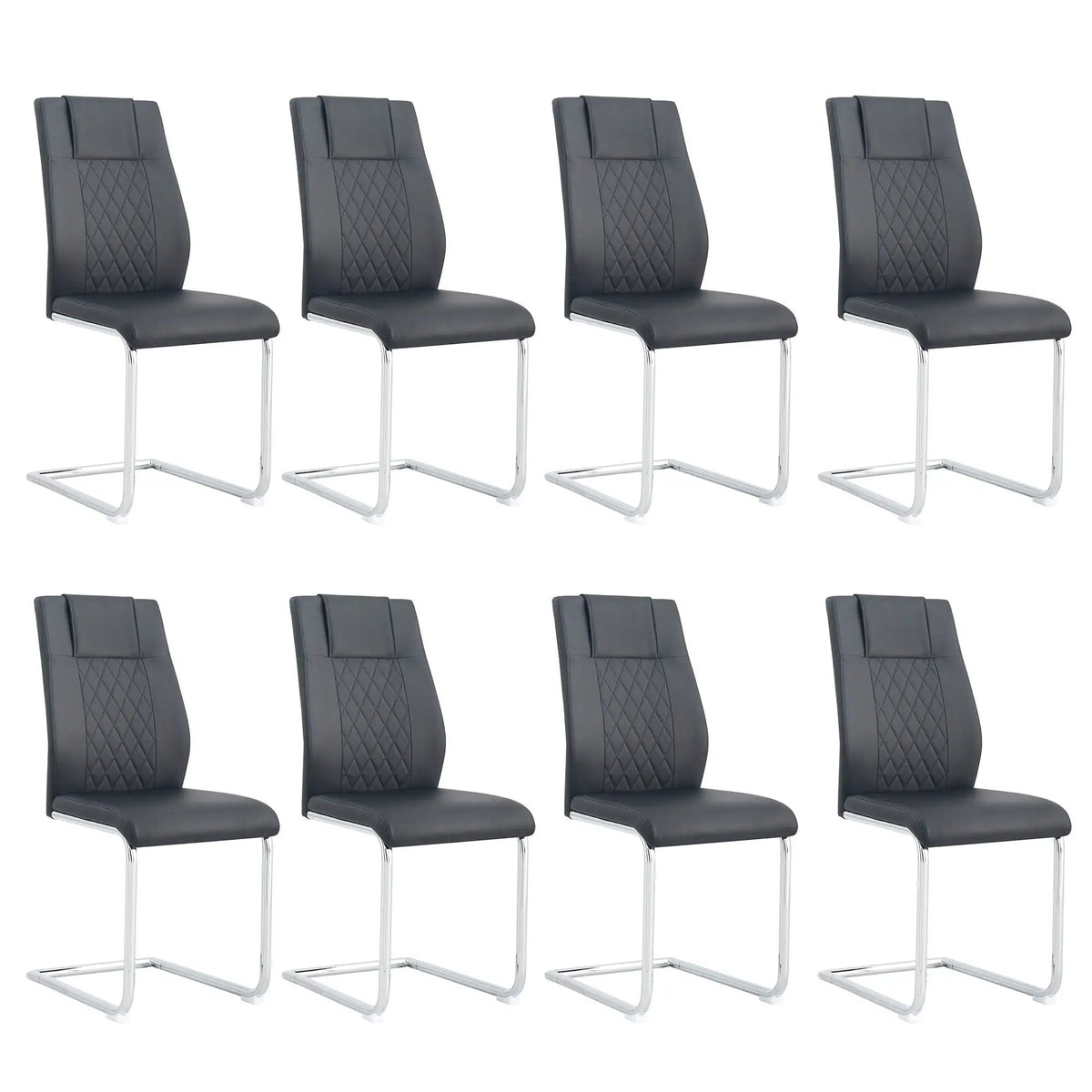 Modern Dining Chairs | Padded Seat | Metal Legs | Anti-Slip Footpads