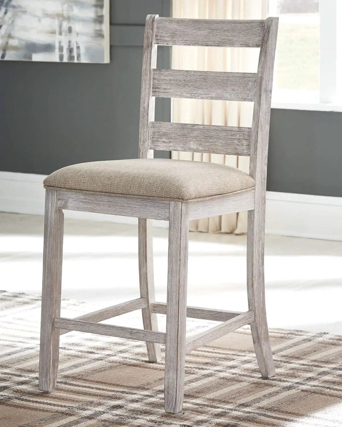 Skempton 24in Counter Height Bar Stool Antique White from PriceLows™
