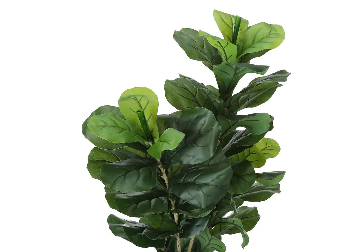 41 Inch Artificial Fiddle Tree | 70 Real Touch Leaves | Indoor Faux Floor Plant | Potted