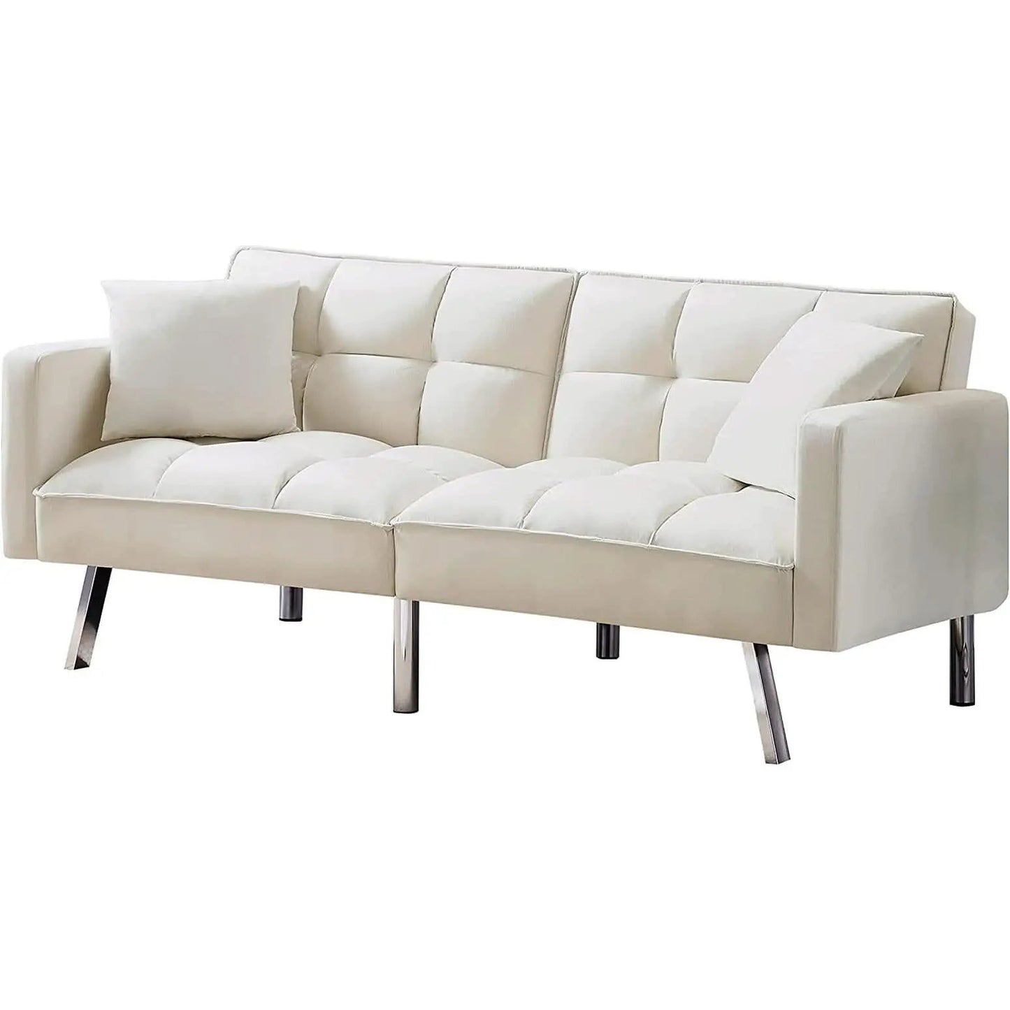 Adjustable Loveseat Sofa Bed With Split Back And Metal Legs from PriceLows™