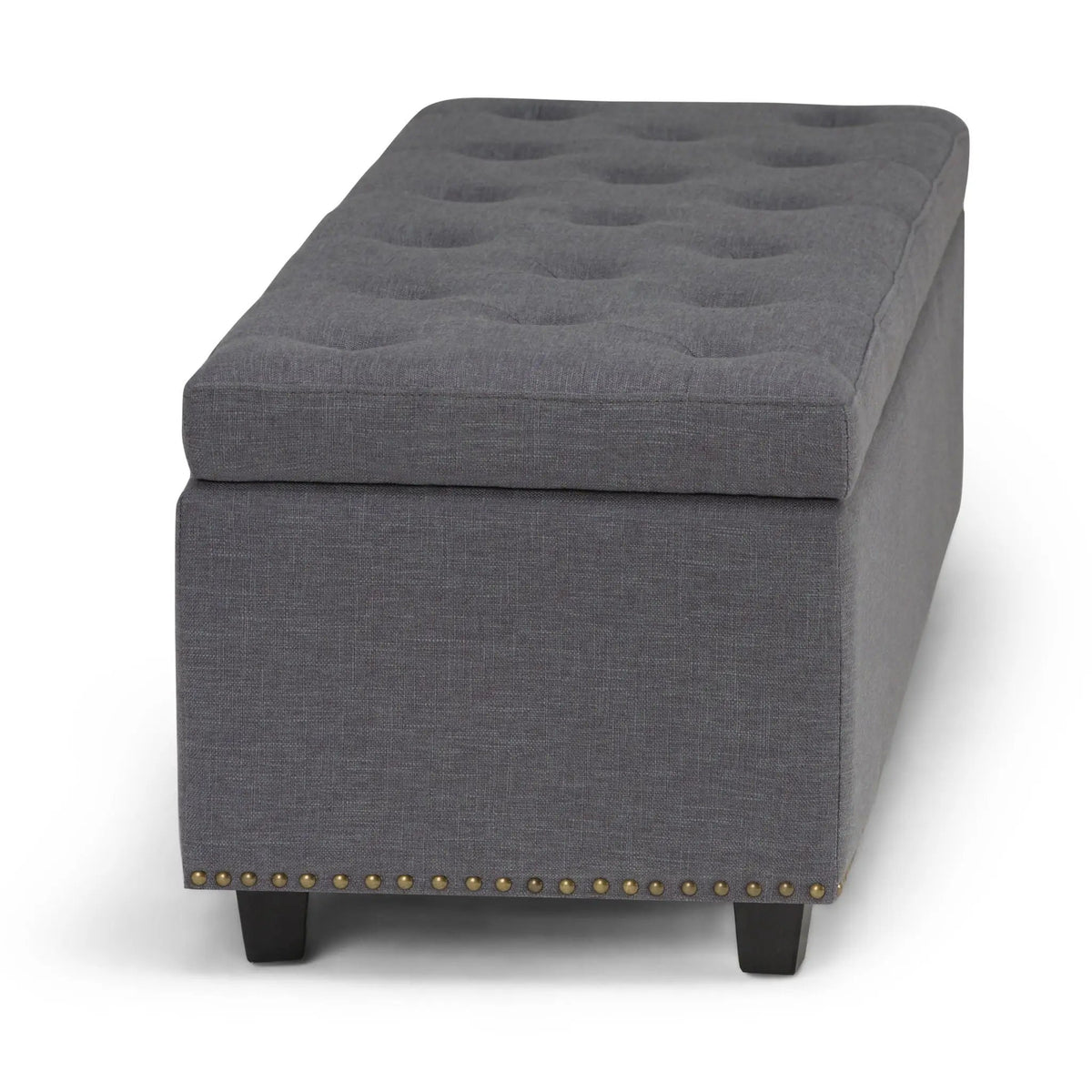 Hamilton Upholstered Storage Ottoman | Child Safety Hinge | Large Interior Storage | 47.6 Inch Length