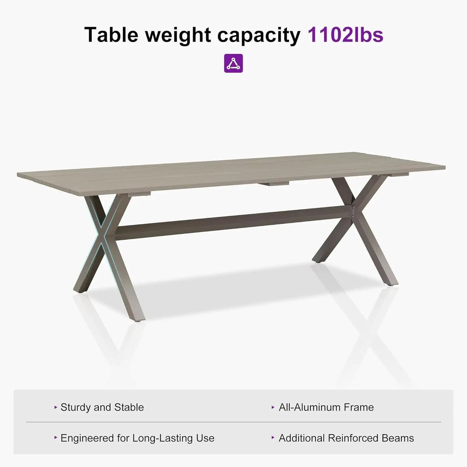 Patio Dining Set For 10 All-Weather Wicker Aluminum Table from PriceLows™
