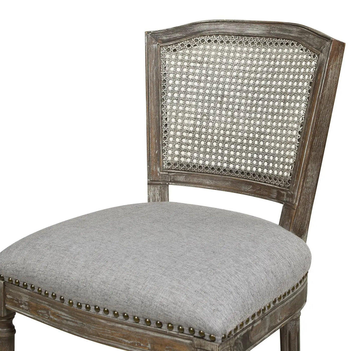 Triomphe Rattan Counter Bar Stool | French Country Style | High Back Armless | Wicker Weave