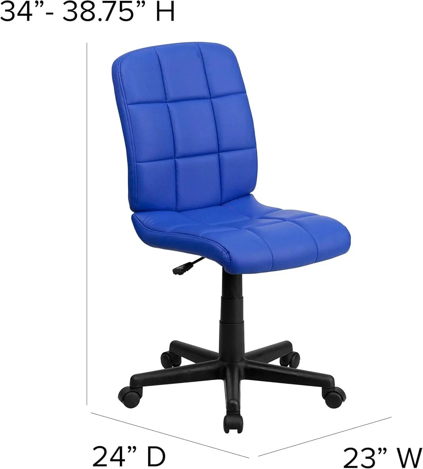 Clayton Blue Mid Back Quilted Vinyl Swivel Office Chair from PriceLows™