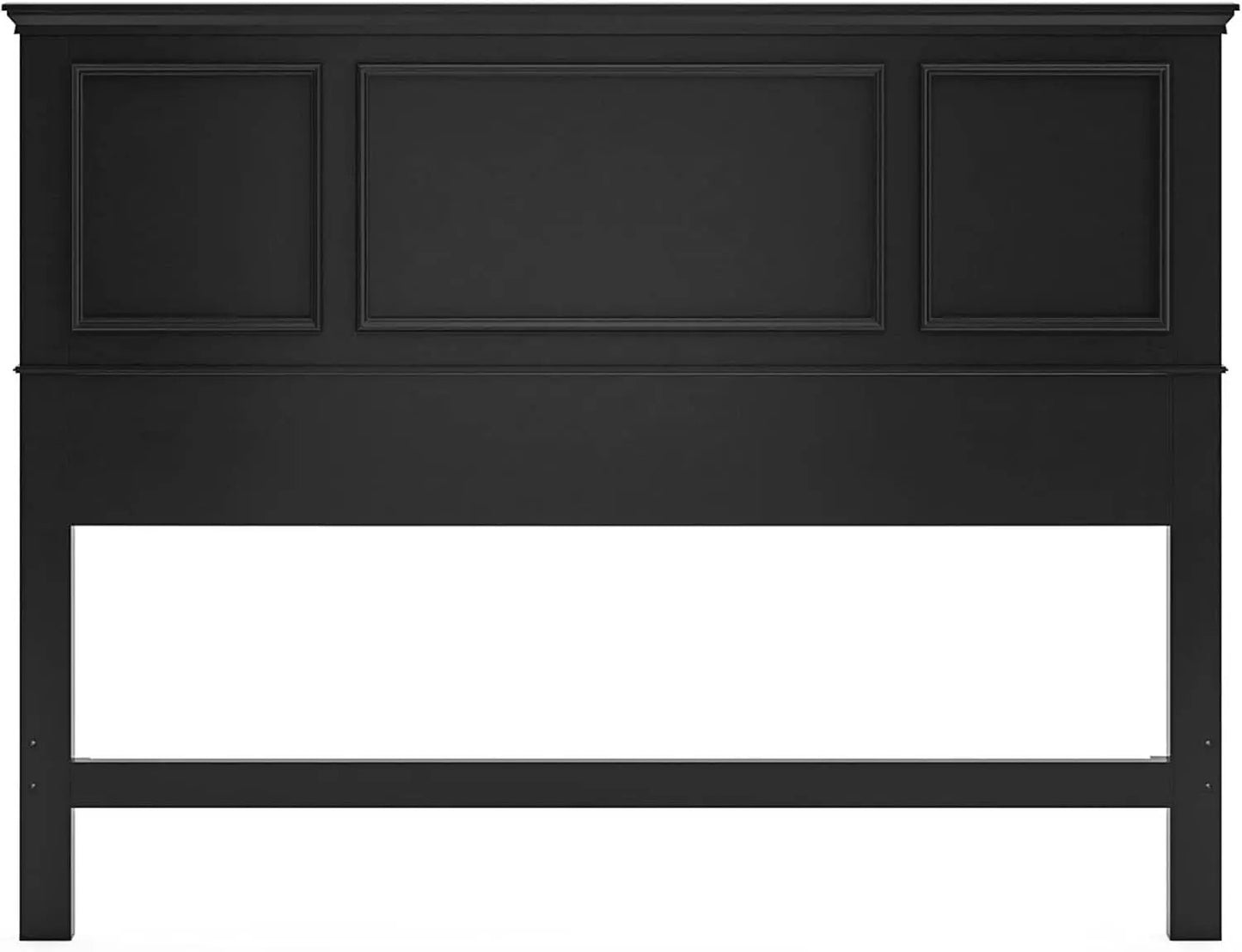 Stylish Black Queen Headboard with Raised Panel Design from PriceLows™