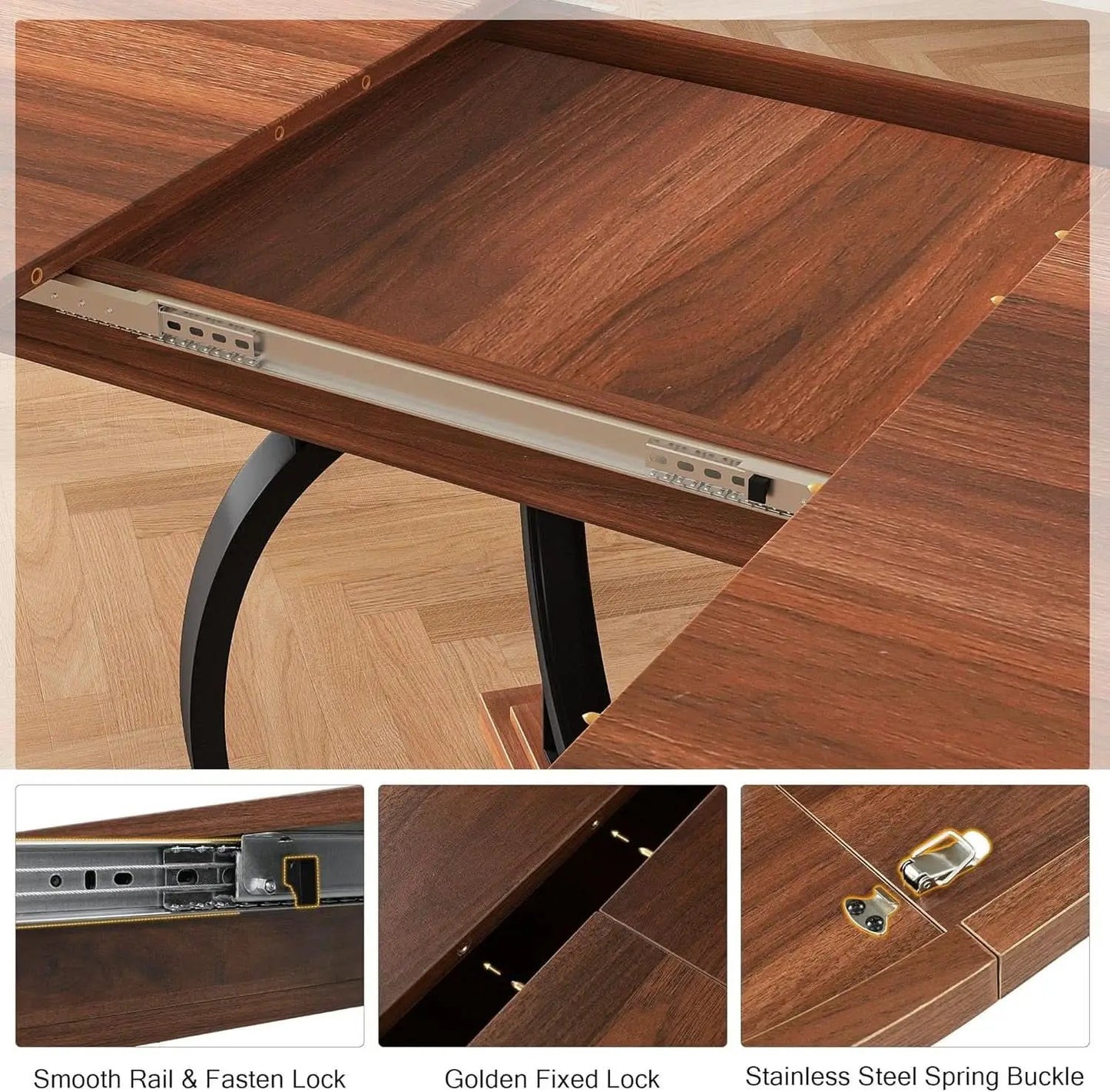 Walnut 59 Inch Fully Extendable Oval Dining Table from PriceLows™