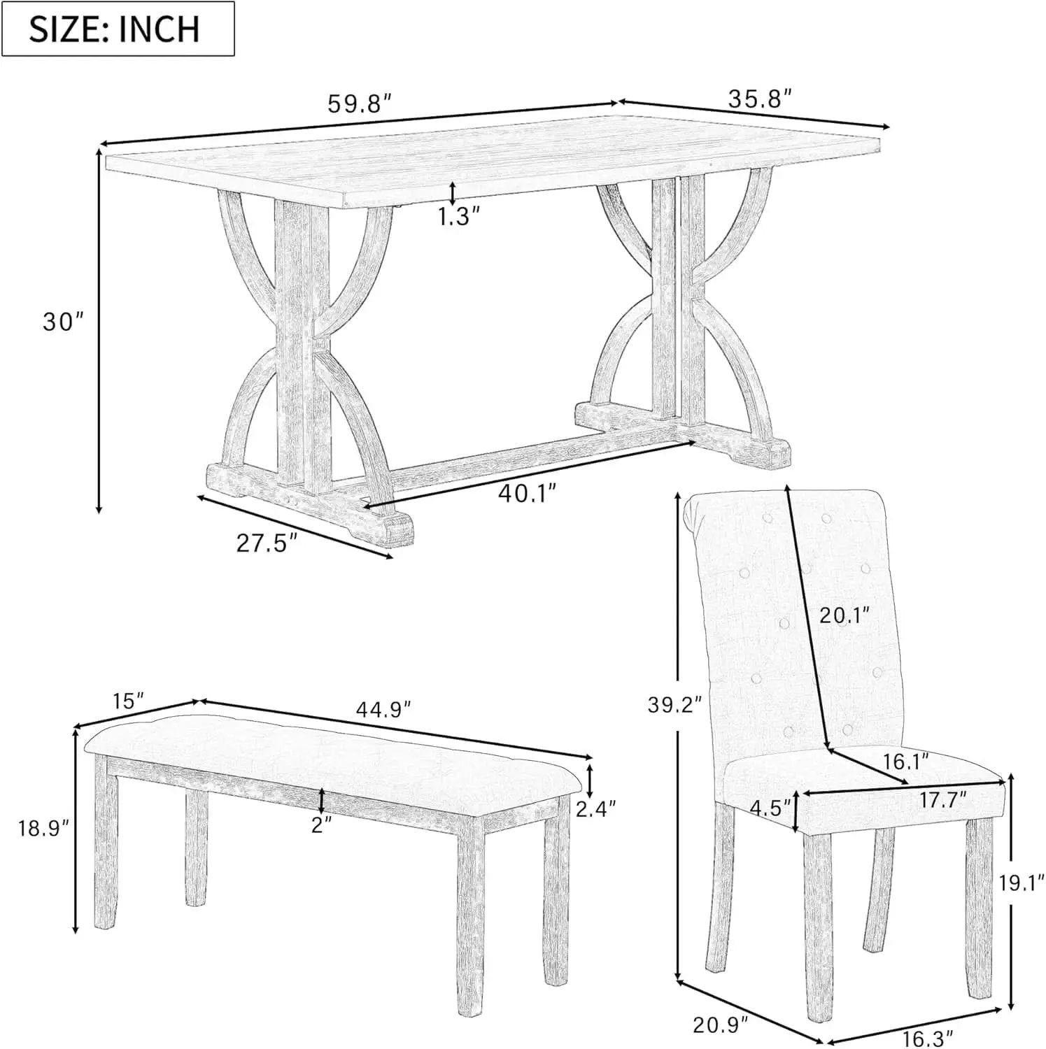 Industrial Solid Wood Rectangular Dining Table Set from PriceLows™
