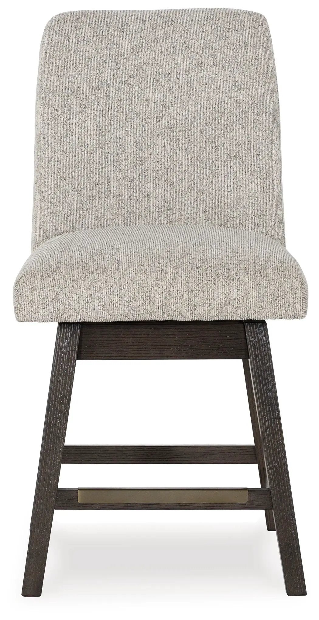 Burkhaus Swivel Barstool | Set Of 2 | Upholstered Seat | Beige And Dark Brown