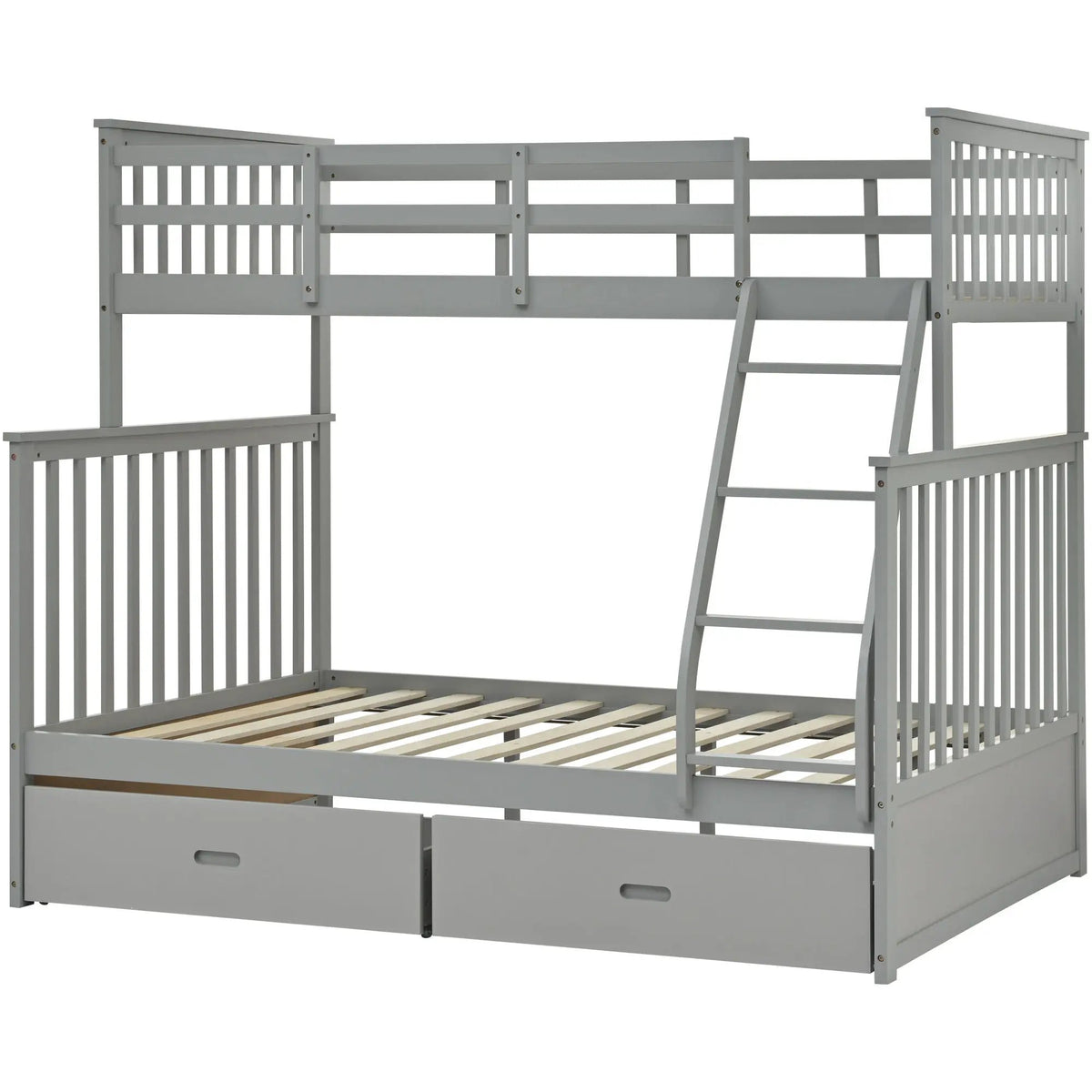 Bunk Bed With Ladder | Safety Guard Rails | Solid Pine Wood | Space-Saving Design