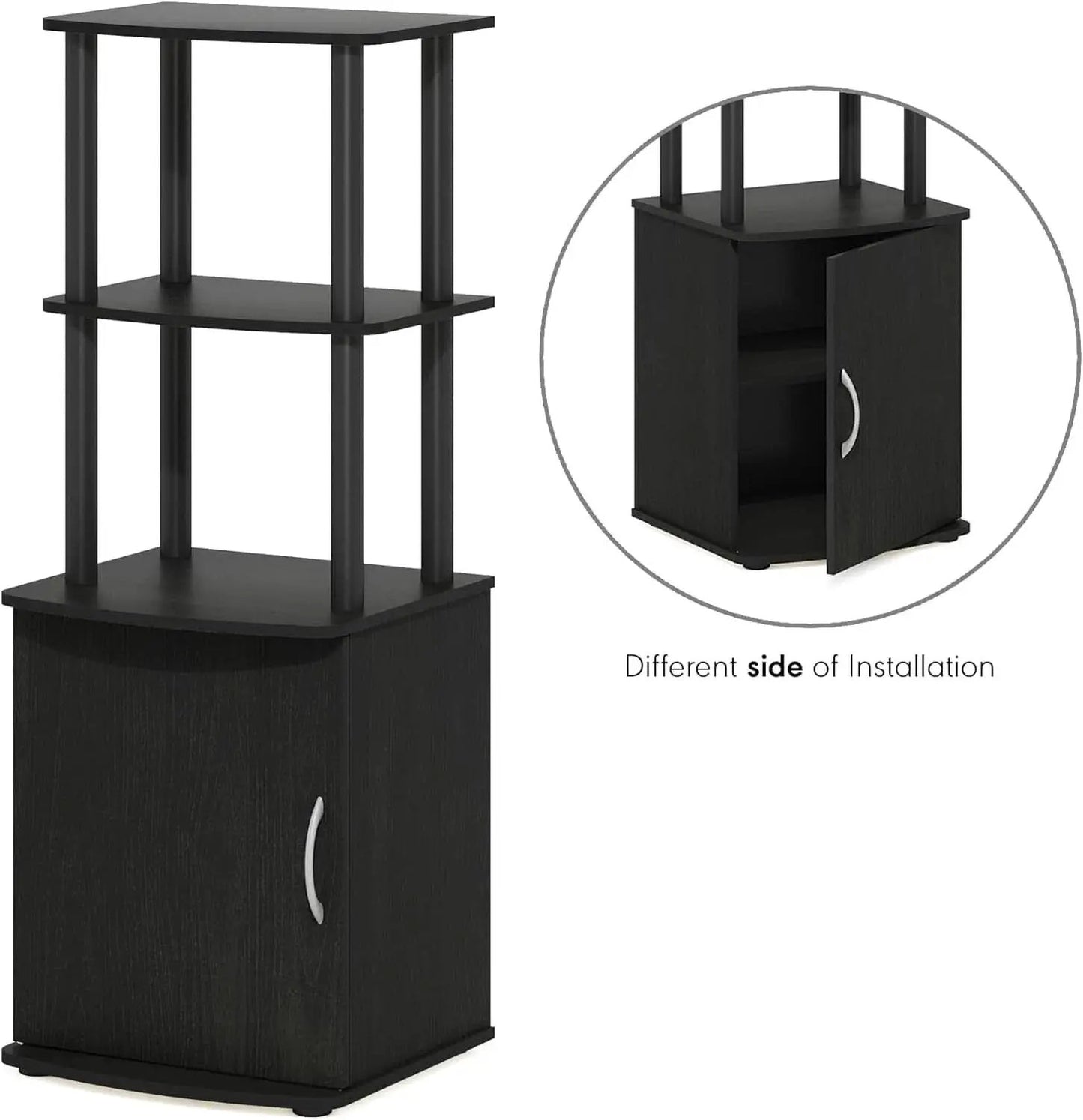 Turn N Tube Tall TV Side Table Storage 2 Tier Blackwood from PriceLows™