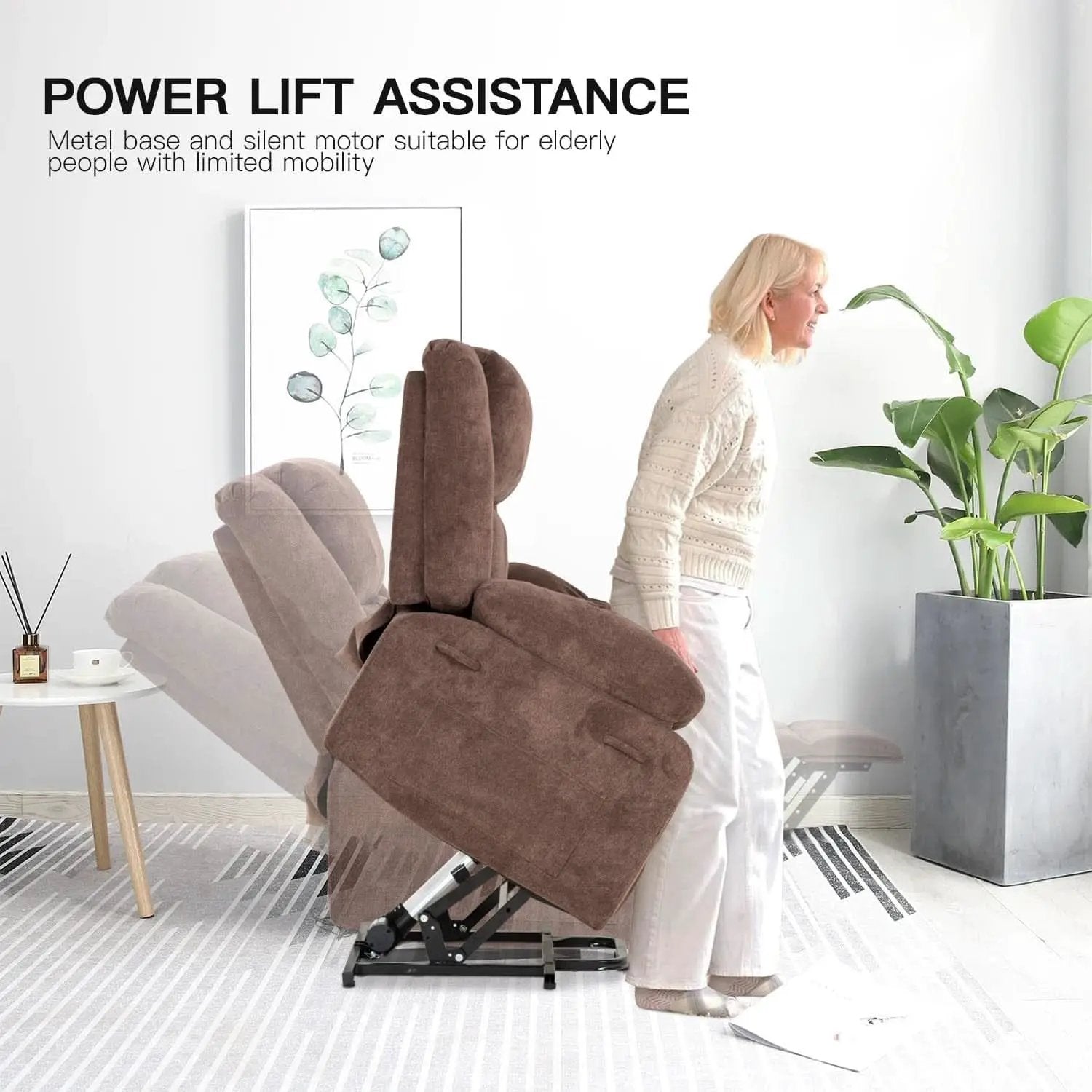 Electric Power Lift Recliner Chair With Massage And Heat from PriceLows™