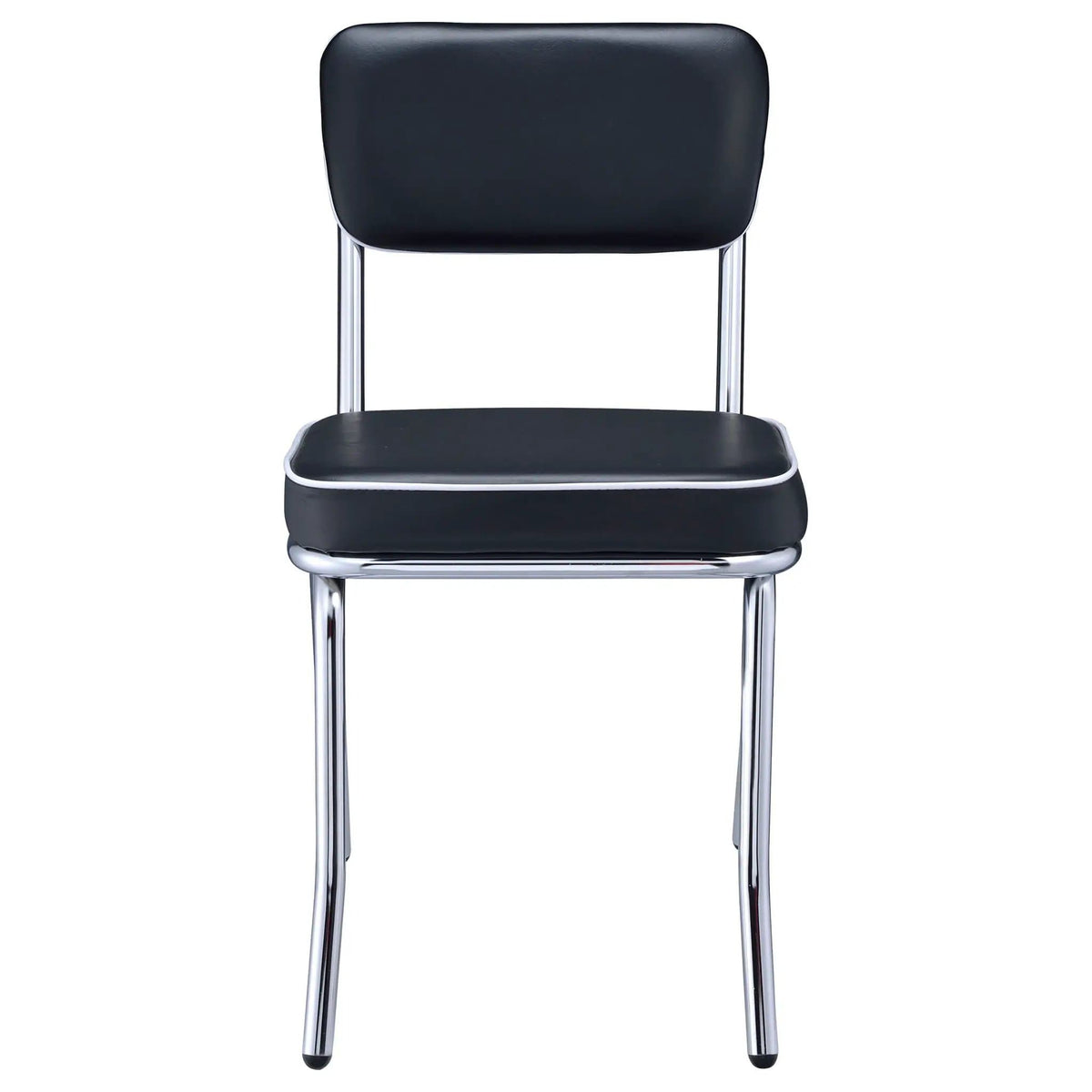 Retro Upholstered Dining Side Chair Black (Set of 2) | 17 x 21.25 x 32.5 in | Dining Room Furniture | Dining Room