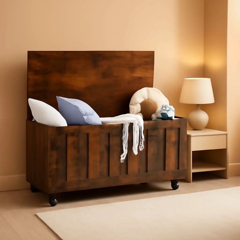 39 Inch Rustic Brown IndustrialGrade SolidStorage Chest from PriceLows™