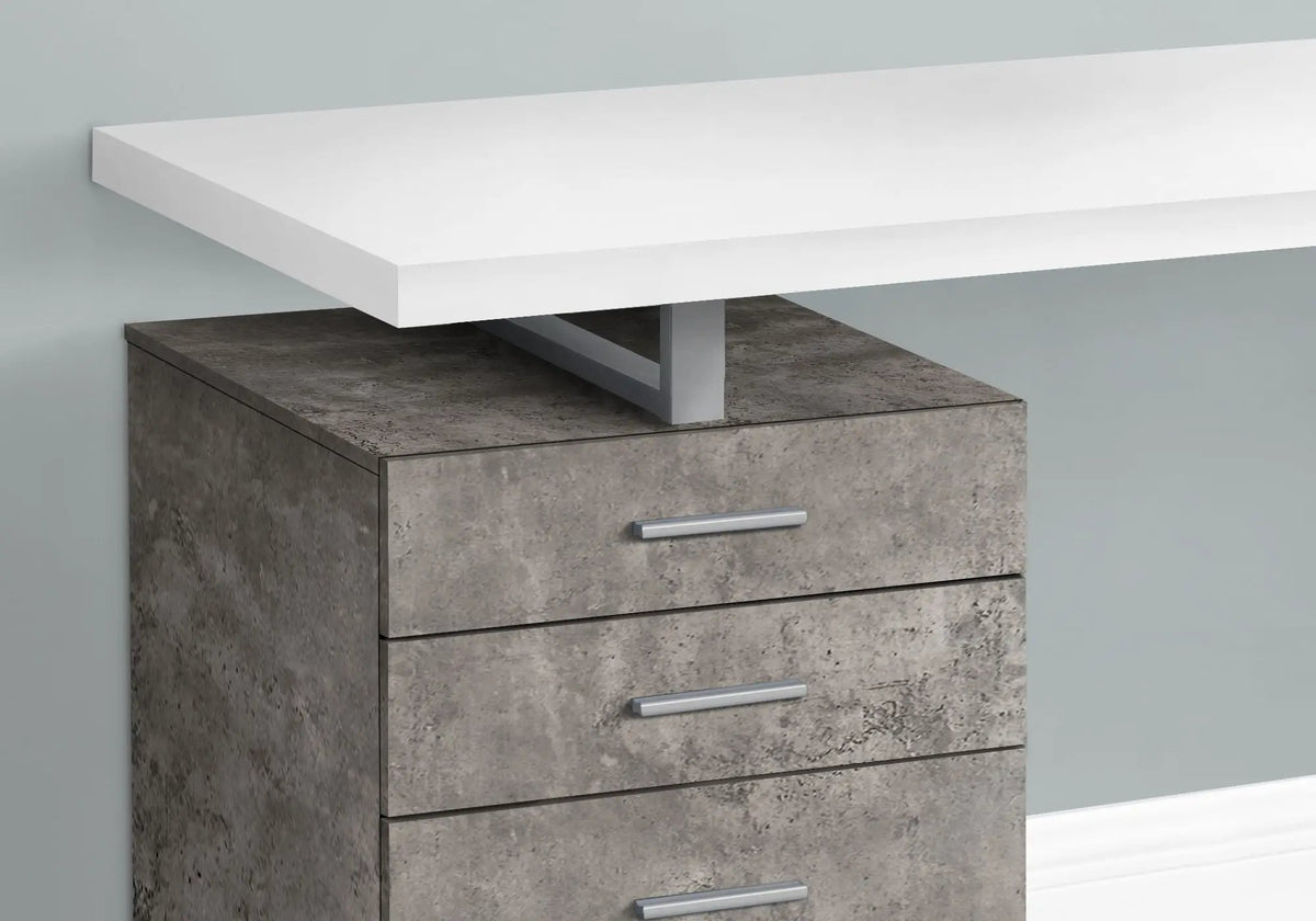 Computer Desk | Left Right Set-Up | Open Cubby And Storage Drawers | 47.25 Inch Length