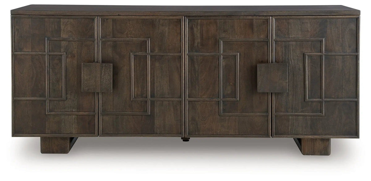 Cato Accent Cabinet | 67.88 x 16.25 x 30.25 in | Mango Wood & Veneer | Dark Brown