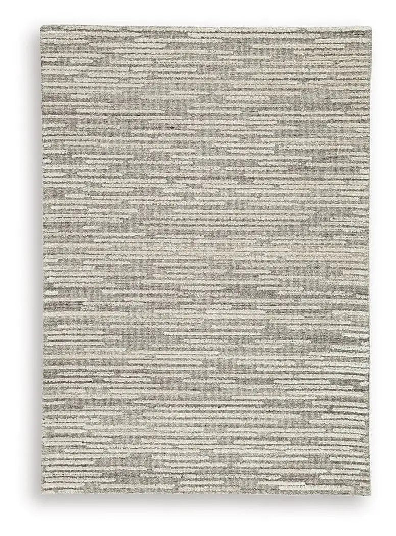 Eljory Area Rug | 108 x 143 Inch | Gray Abstract Stripe | Hand Tufted