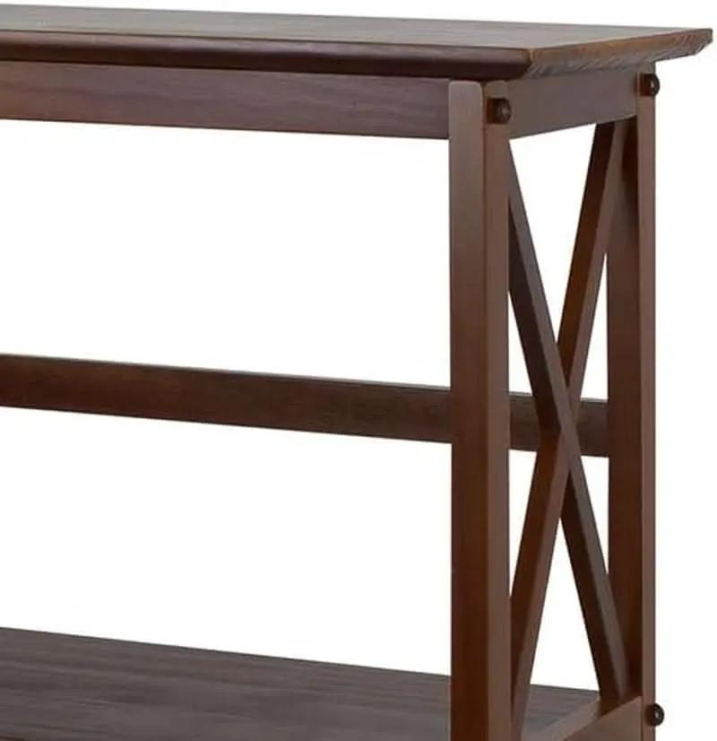 Shelf Bookcase With X Design Three Shelf Storage For Books from PriceLows™