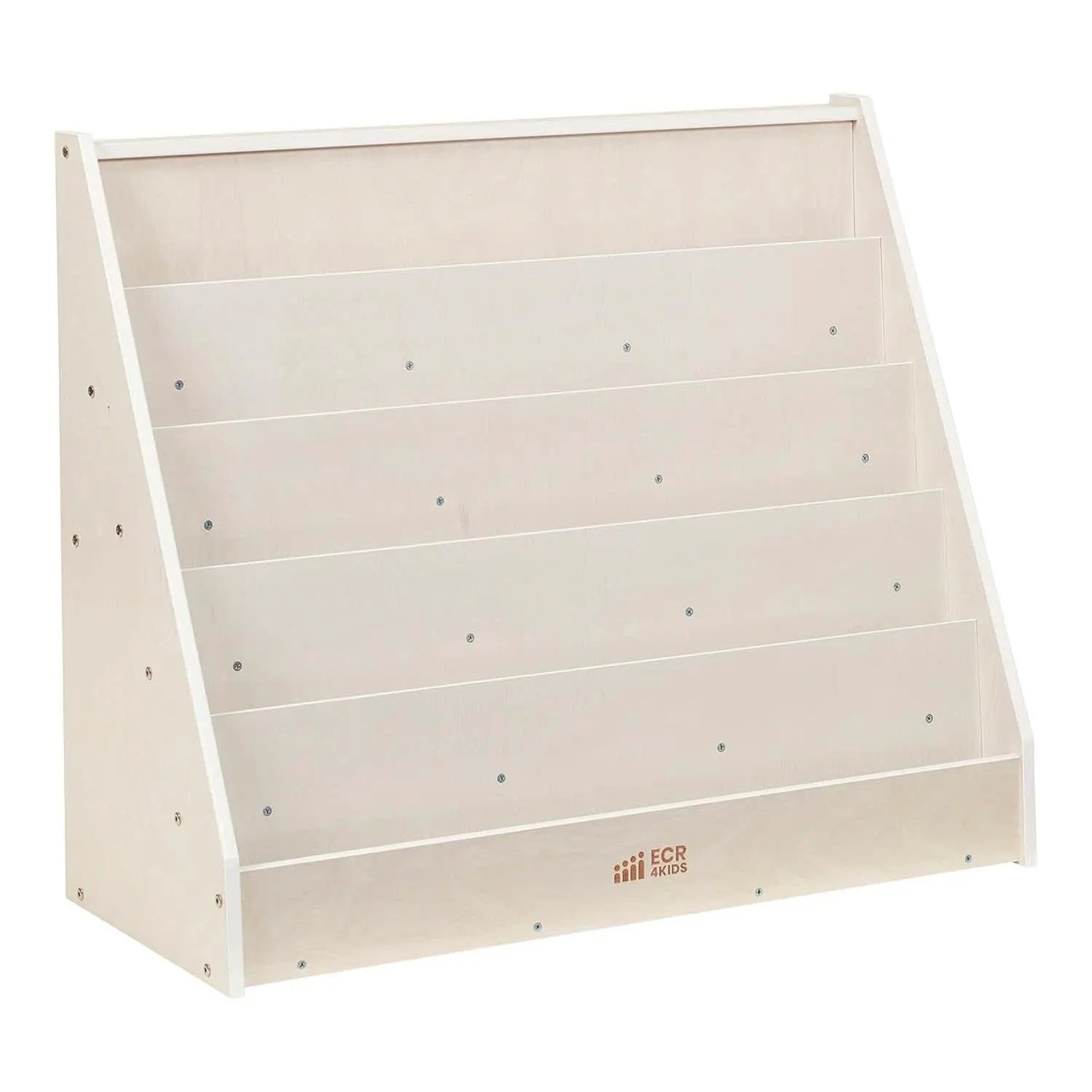 Single Sided Book Display Classroom Bookshelf White Wash from PriceLows™