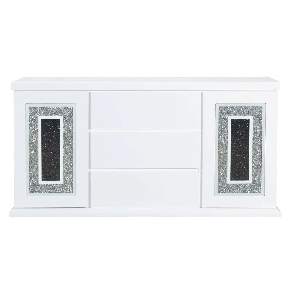 Ariya Buffet With Clear Glass Inlay | 2 Pieces | Glass & Acrylic | Dining Room