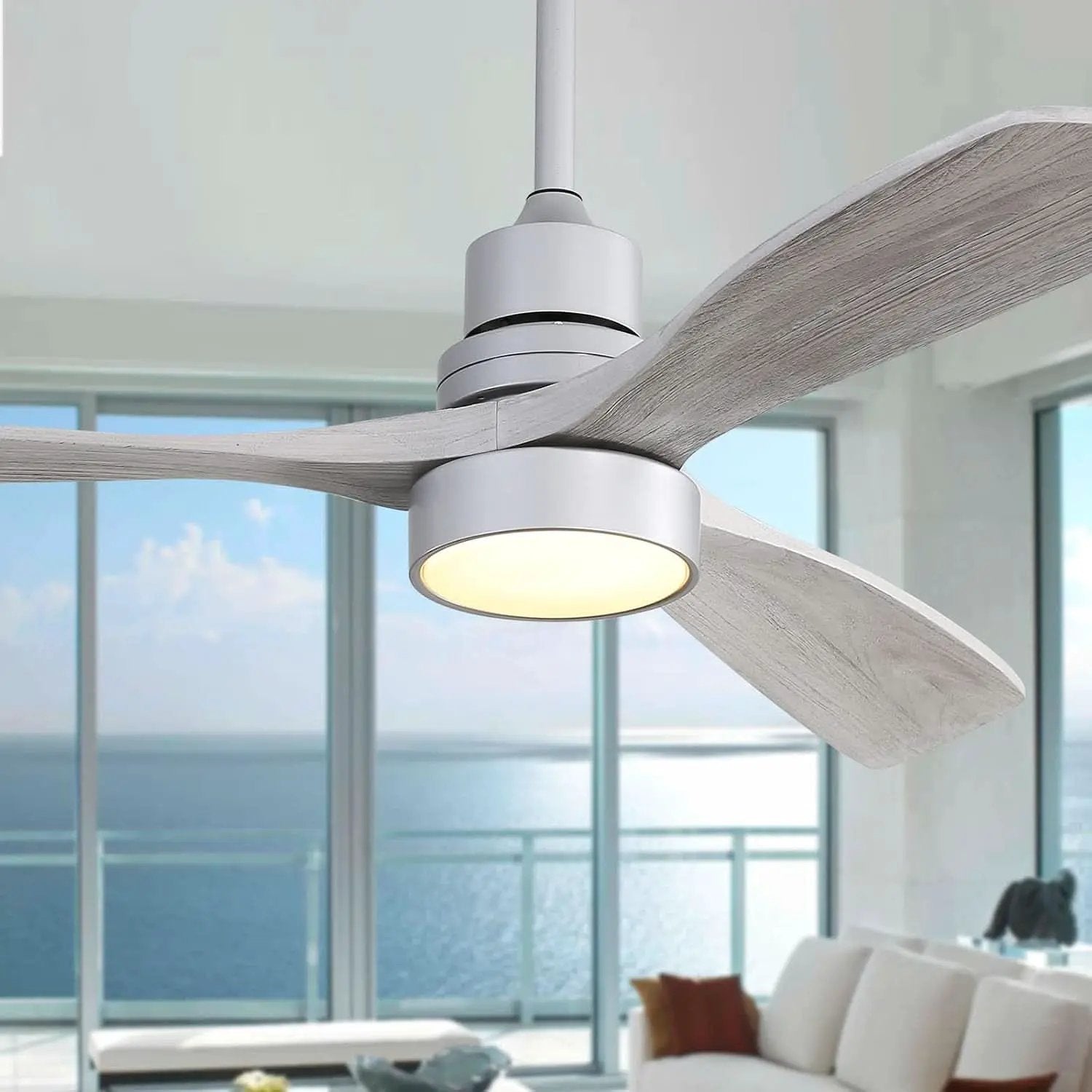 52 Inch Ceiling Fan With Lights Remote Quiet DC Motor from PriceLows™