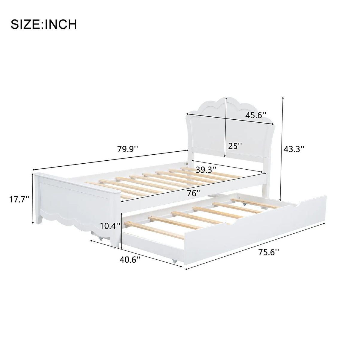 Platform Bed | Solid Pine | Headboard | Footboard | Twin Trundle