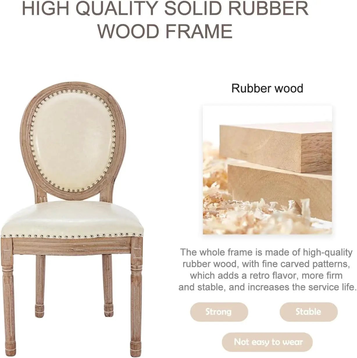 Vintage French Leather Dining Chairs Set Of 4 Beige from PriceLows™