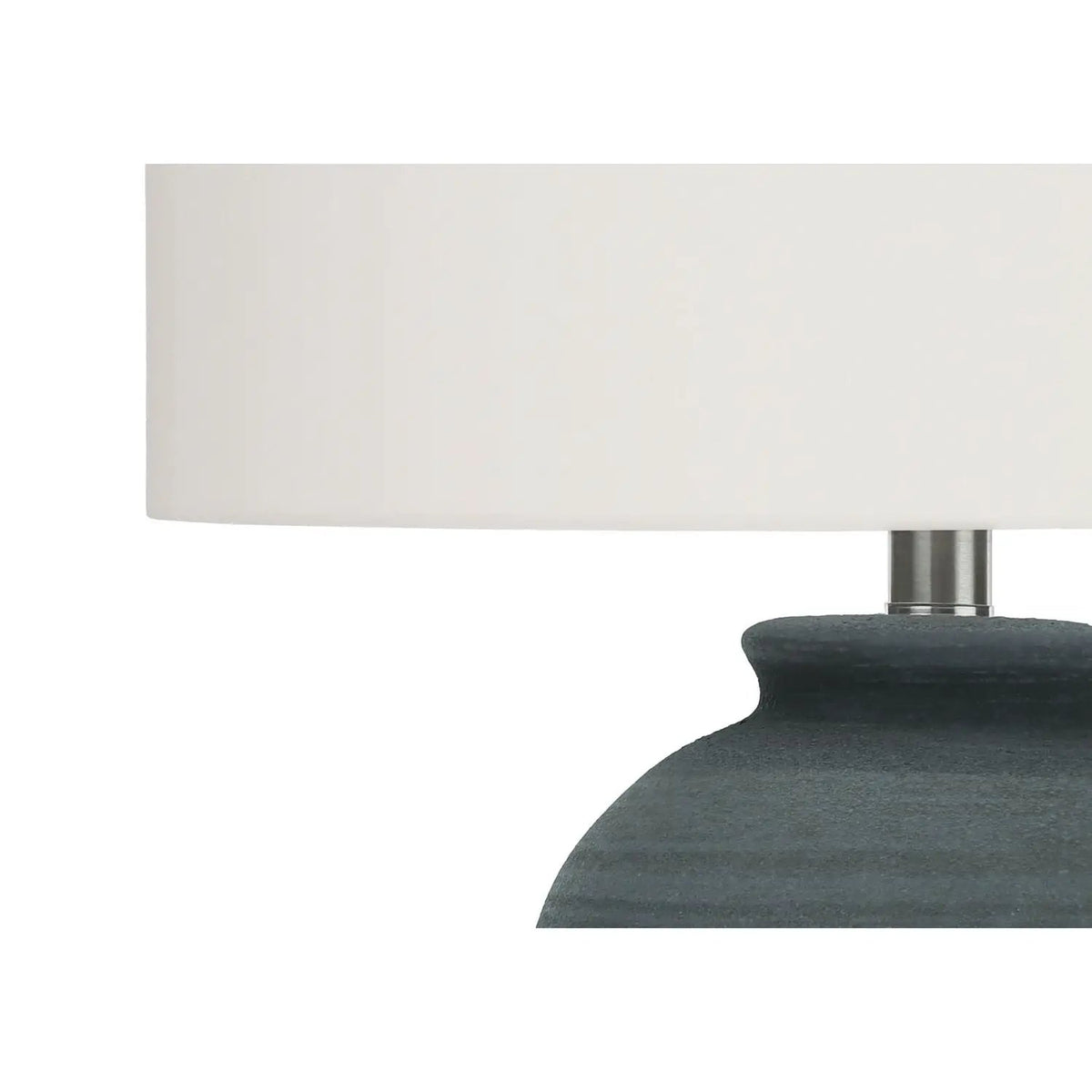 Blue Ceramic Table Lamp | Textured Base | 24 Inch Height | Ivory Cream Shade